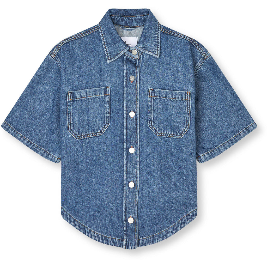 R.A Denim Studio D11 Denim Drop Shirt Shirt Mid Blue