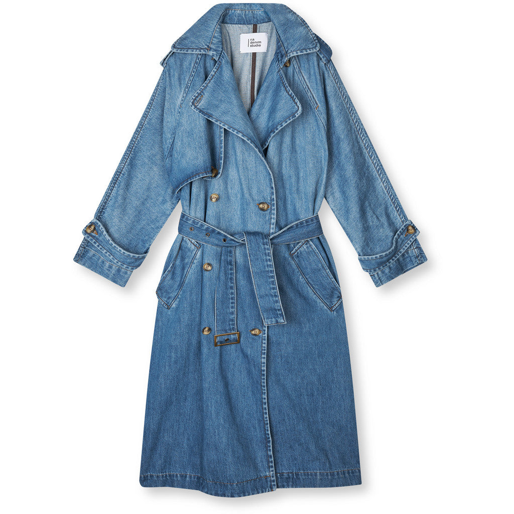 R.A Denim Studio D17 Denim Trenchcoat Trenchcoat Mid Blue