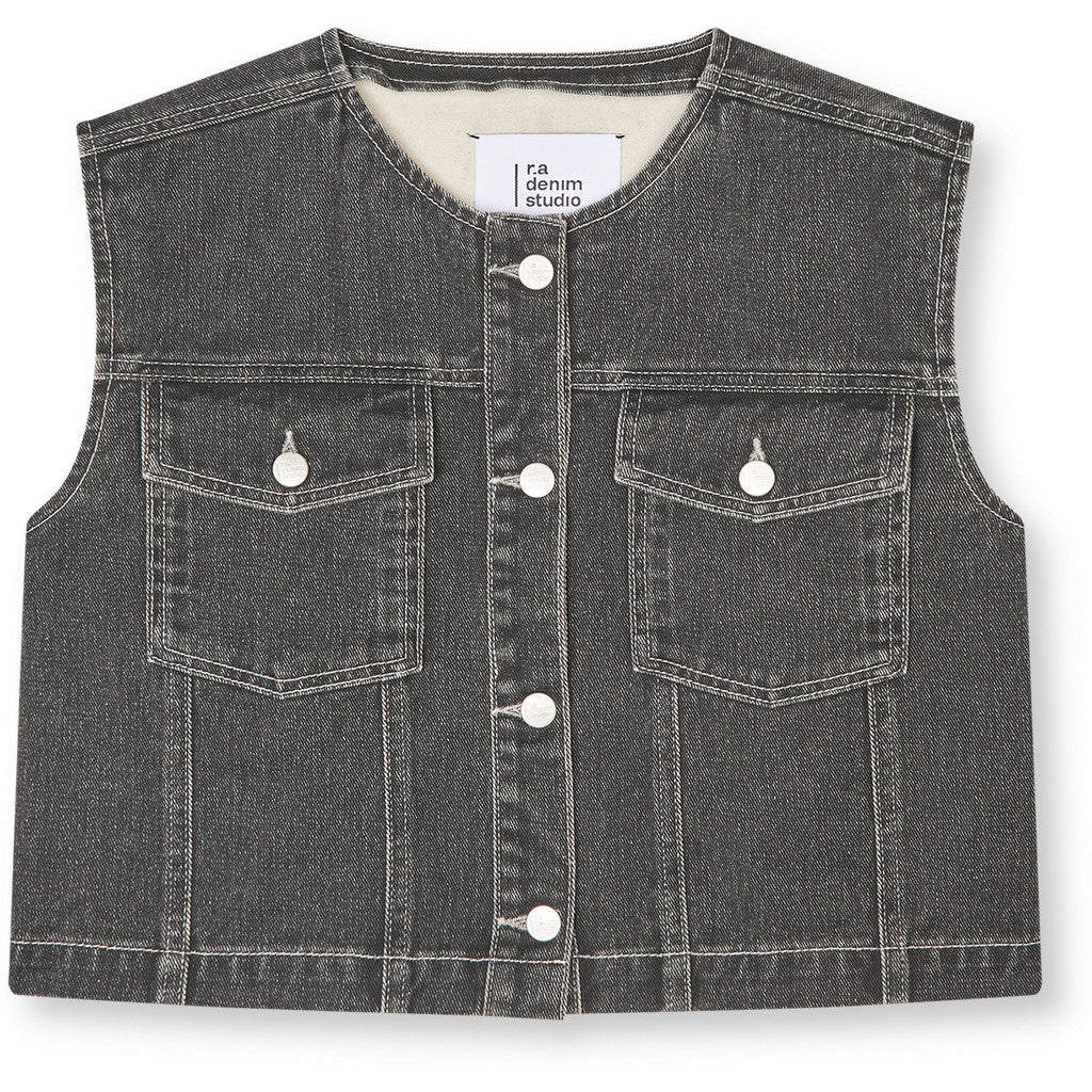 R.A Denim Studio D18 Denim Vest Vest Mid Gray