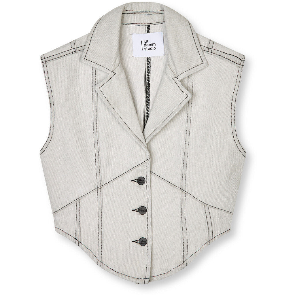 R.A Denim Studio D19 Denim Straight Vest Vest Light Gray