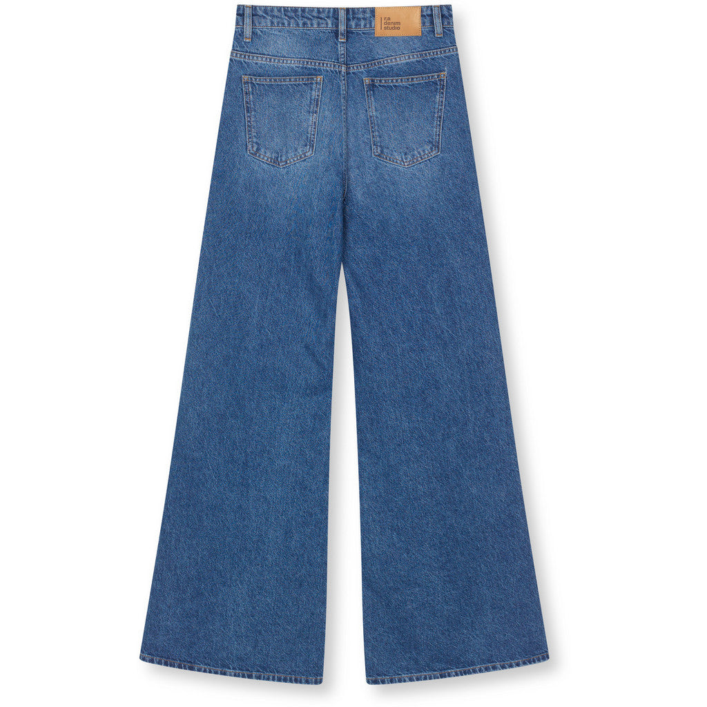 R.A Denim Studio D1 Wide Flare Jeans Mid Blue