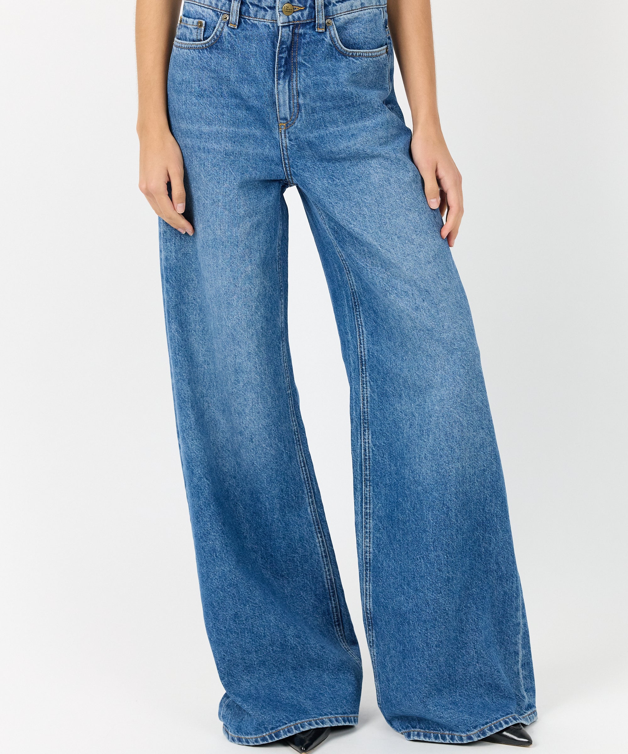 R.A Denim Studio D1 Wide Flare Jeans