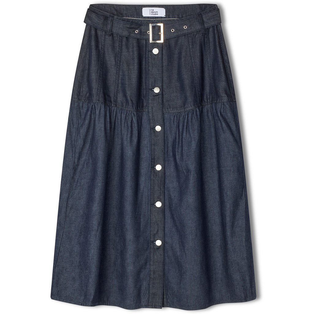 R.A Denim Studio D28 Long A Line Skirt Skirt Dark Blue