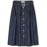 R.A Denim Studio D28 Long A Line Skirt Skirt Dark Blue