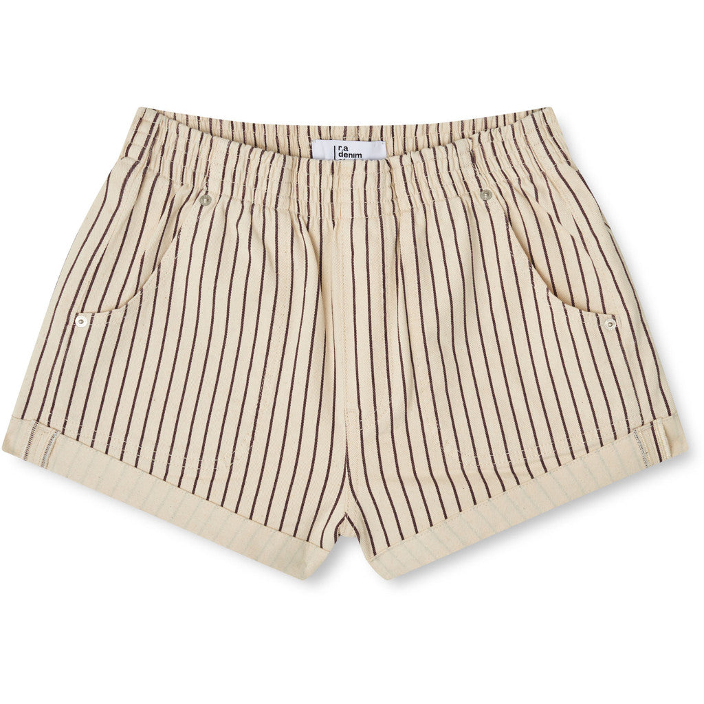 R.A Denim Studio D30 Boyfriend Denim Shorts Shorts Ecru - Purple