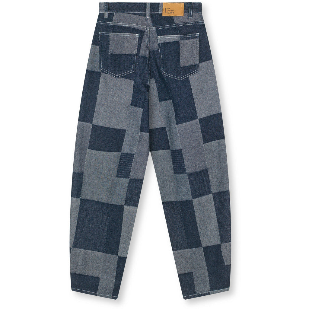 R.A Denim Studio D3 Balloon Jeans Blue Patchwork