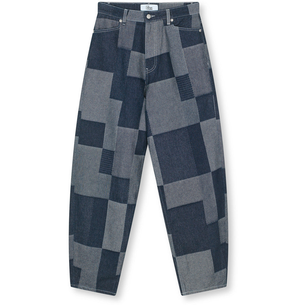 R.A Denim Studio D3 Balloon Jeans Blue Patchwork