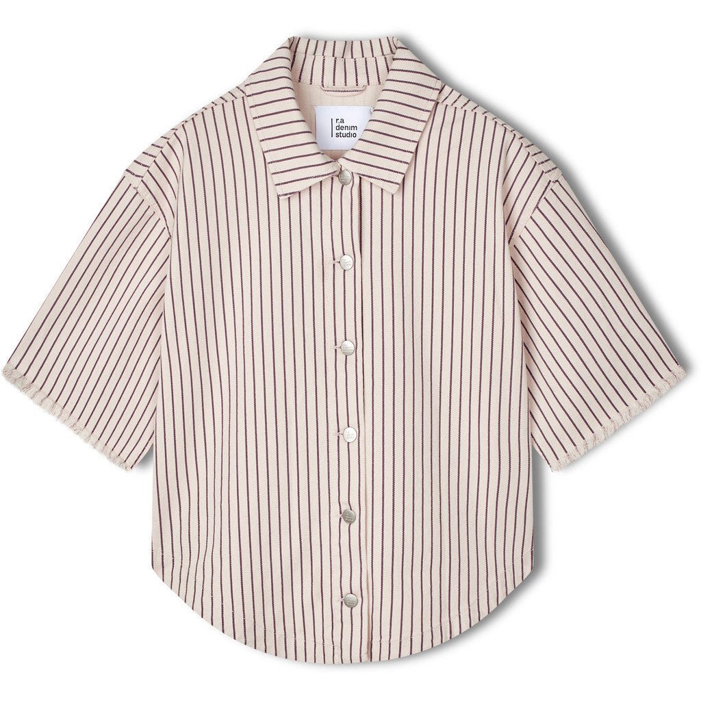 R.A Denim Studio D42 Denim Shirt Shirt Ecru - Purple