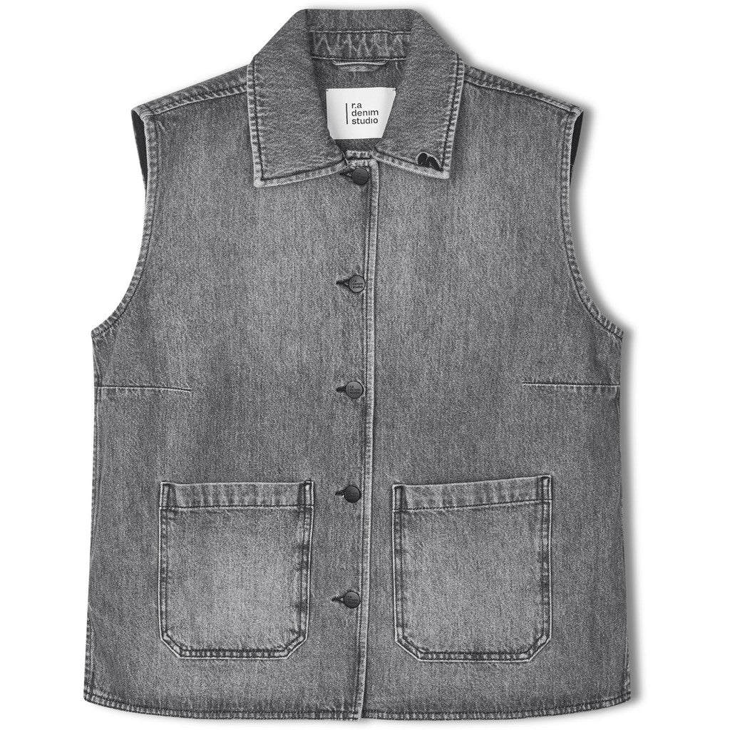 R.A Denim Studio D43 Denim Vest Vest Mid Gray