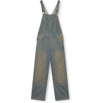 R.A Denim Studio D46 Long Overall Straight Salopette Mid Blue