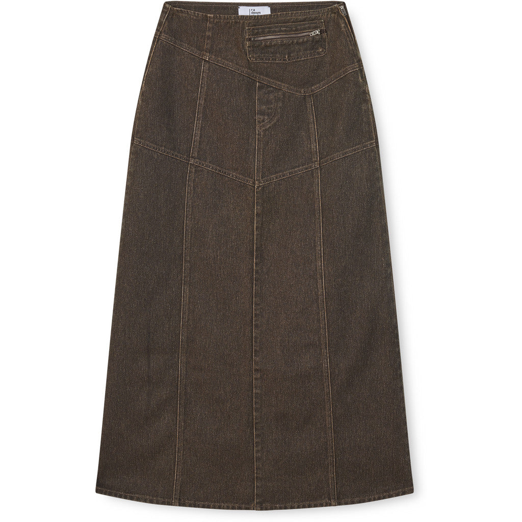 R.A Denim Studio D52 Belted Skirt Skirt Brown