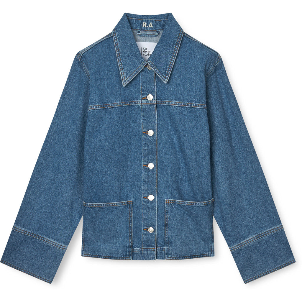 R.A Denim Studio D62 Shirt Overshirt Mid Blue