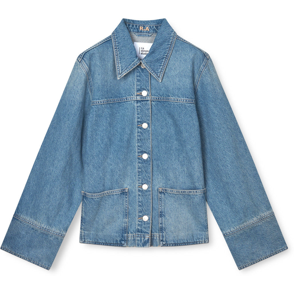 R.A Denim Studio D62 Shirt Overshirt Mid Blue